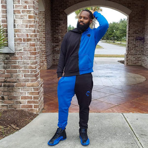 Royal Blue & Black Jogger Suit